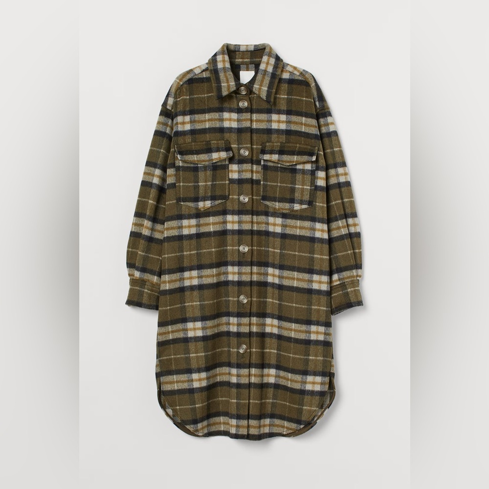 Plaid long shirt jacket
